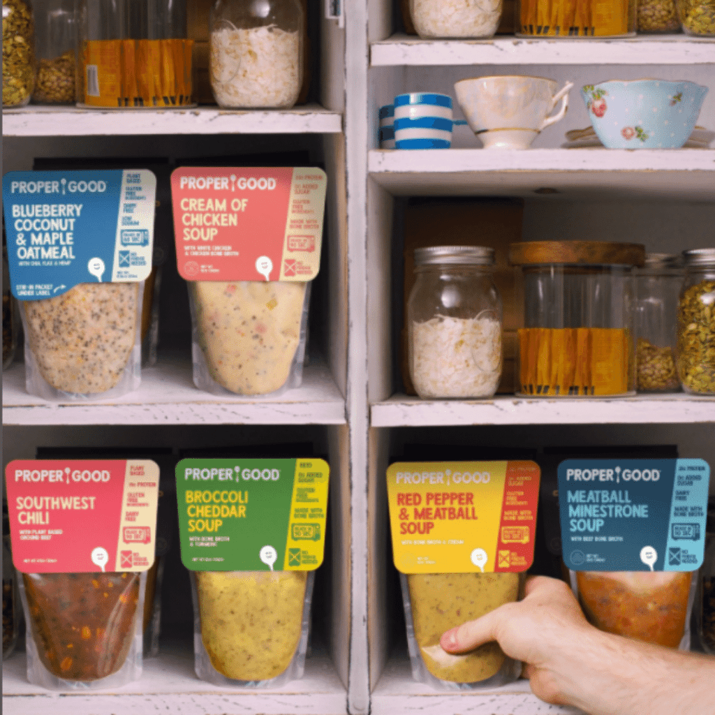 Proper Good pouches in a pantry